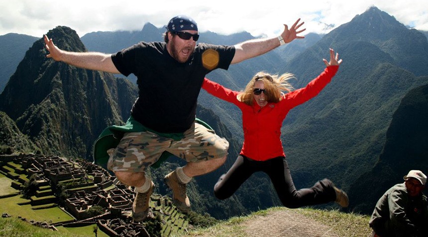 Miami Ad School copywriting grad Matthew Weiner • Group Creative Director @ Walton Issacson and his wife (fellow Miami Ad School graduate) Morgan Weiner • Creative Director @ Jack Morton Worldwide, soar over the wonders of Machu Picchu.